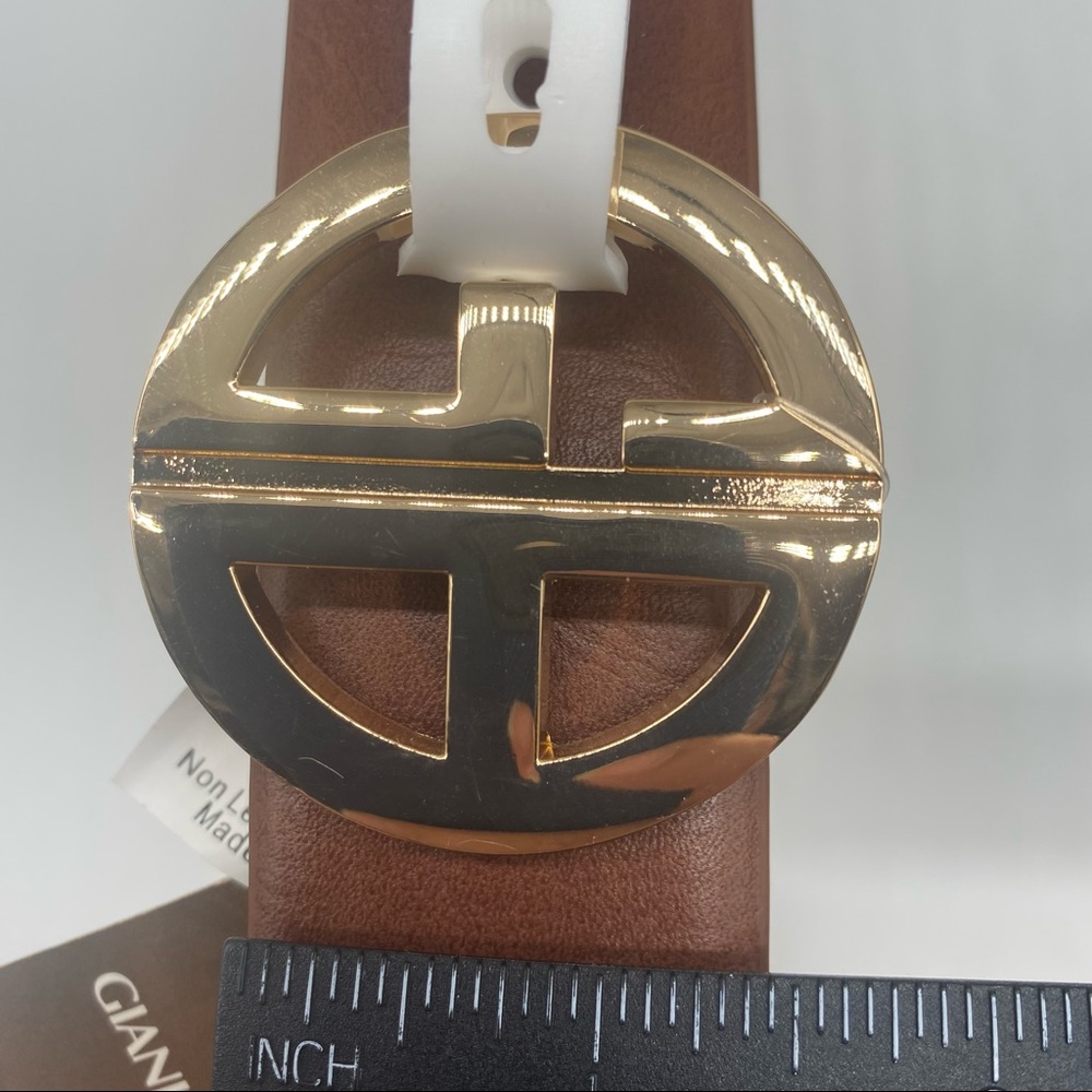 GIANI BERNINI
Signature-Buckle Panel Belt in Brown NEW - Picture 3 of 5